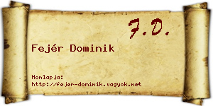 Fejér Dominik névjegykártya